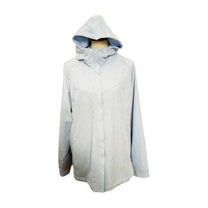 XXL Light Blue Hooded Jacket with Zip Pockets
